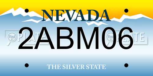 2ABM06 Nevada License Plate