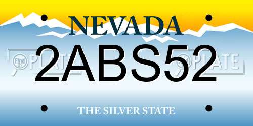 2ABS52 Nevada License Plate