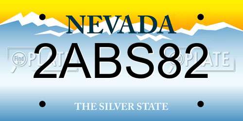 2ABS82 Nevada License Plate
