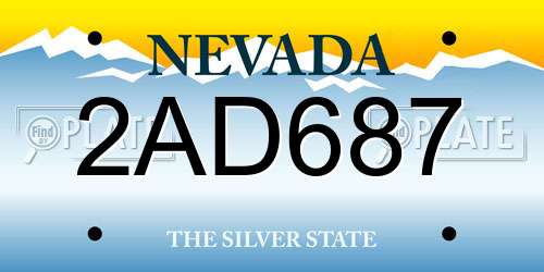 2AD687 Nevada License Plate
