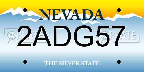 2ADG57 Nevada License Plate