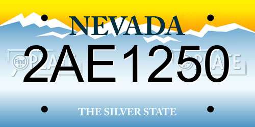 2AE1250 Nevada License Plate