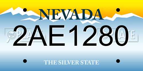 2AE1280 Nevada License Plate