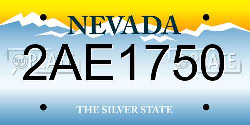 2AE1750 Nevada License Plate