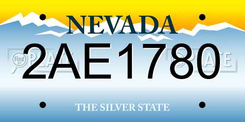 2AE1780 Nevada License Plate
