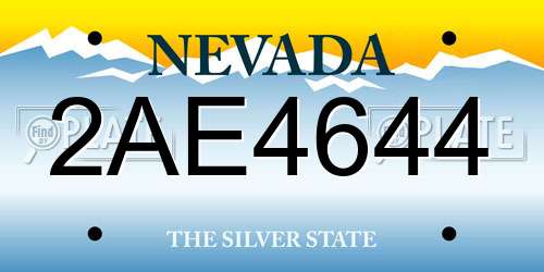 2AE4644 Nevada License Plate