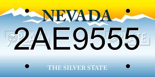 2AE9555 Nevada License Plate