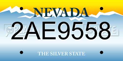 2AE9558 Nevada License Plate