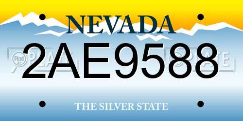 2AE9588 Nevada License Plate