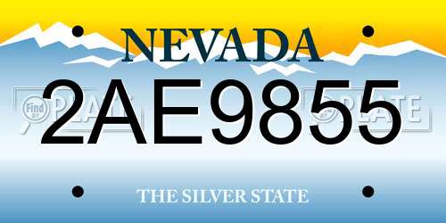 2AE9855 Nevada License Plate