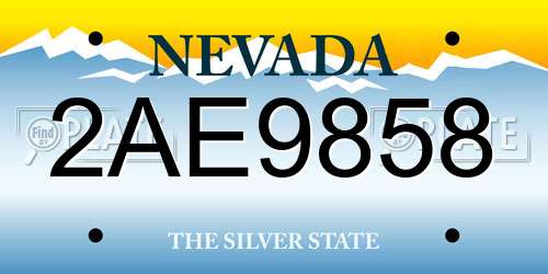 2AE9858 Nevada License Plate