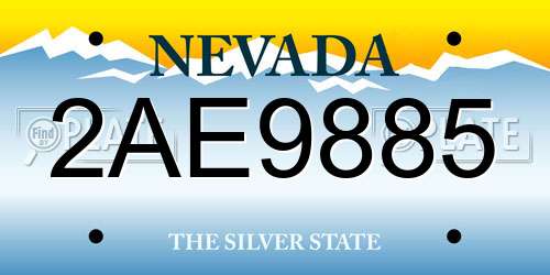 2AE9885 Nevada License Plate