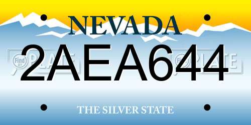 2AEA644 Nevada License Plate