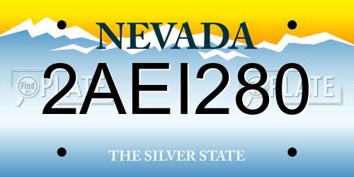 2AEI280 Nevada License Plate