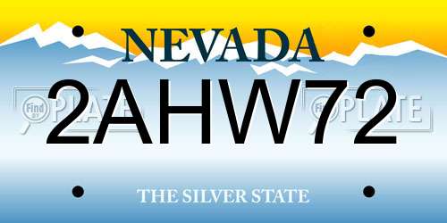2AHW72 Nevada License Plate