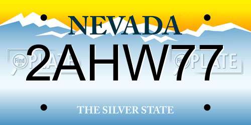 2AHW77 Nevada License Plate
