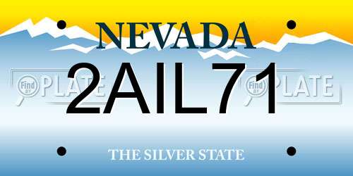 2AIL71 Nevada License Plate