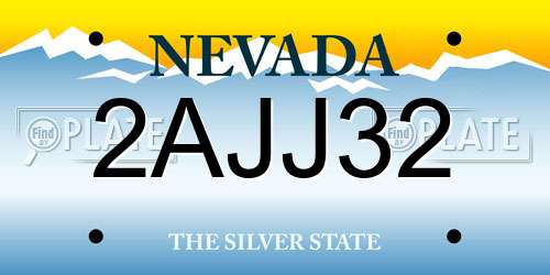 2AJJ32 Nevada License Plate