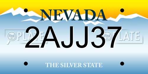 2AJJ37 Nevada License Plate
