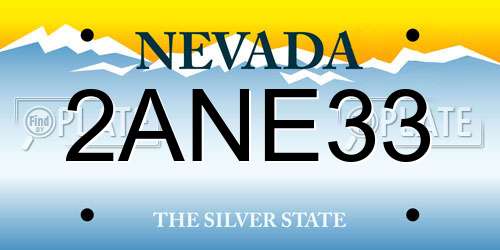 2ANE33 Nevada License Plate