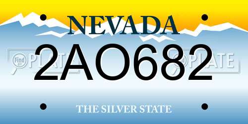 2AO682 Nevada License Plate