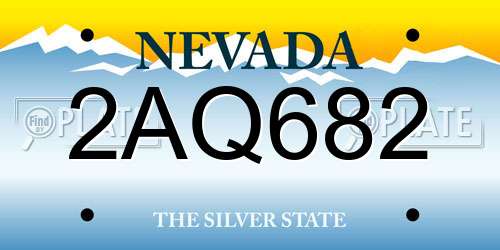 2AQ682 Nevada License Plate