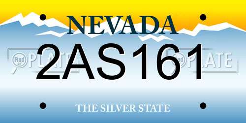 2AS161 Nevada License Plate