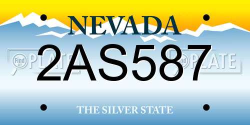 2AS587 Nevada License Plate