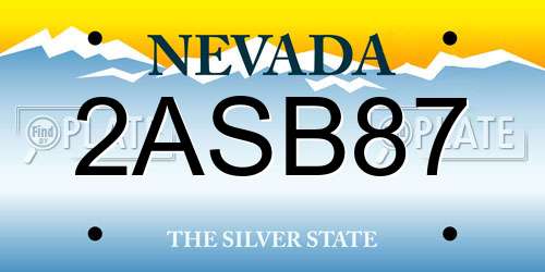 2ASB87 Nevada License Plate