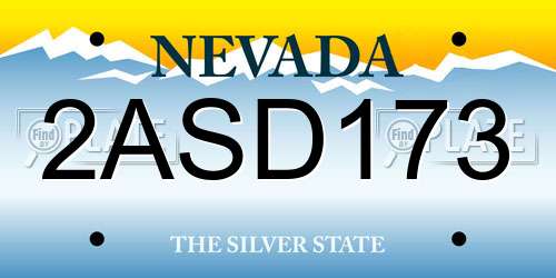 2ASD173 Nevada License Plate