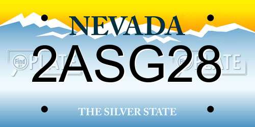 2ASG28 Nevada License Plate