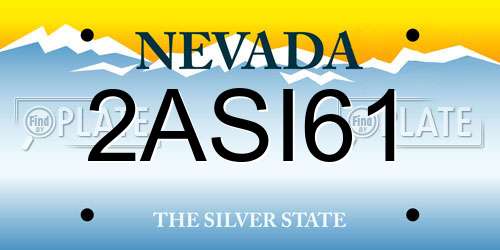 2ASI61 Nevada License Plate