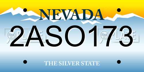 2ASO173 Nevada License Plate