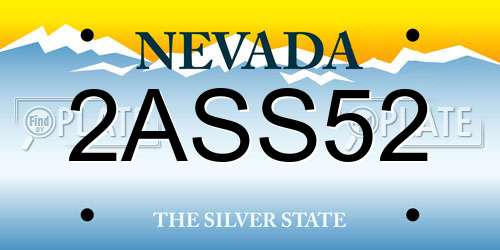 2ASS52 Nevada License Plate