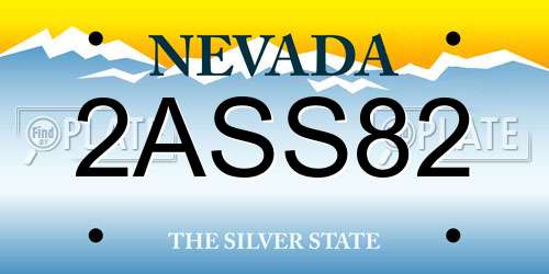 2ASS82 Nevada License Plate