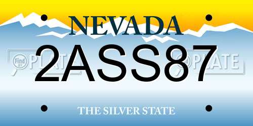 2ASS87 Nevada License Plate