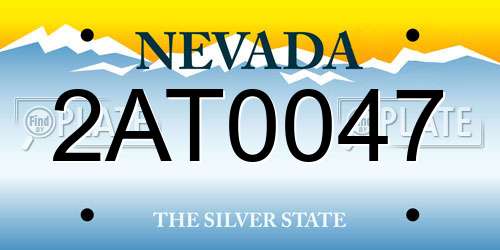 2AT0047 Nevada License Plate