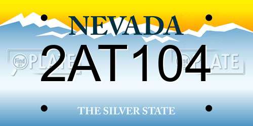 2AT104 Nevada License Plate