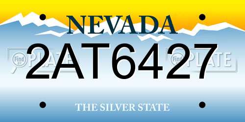 2AT6427 Nevada License Plate