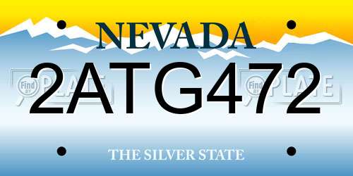 2ATG472 Nevada License Plate