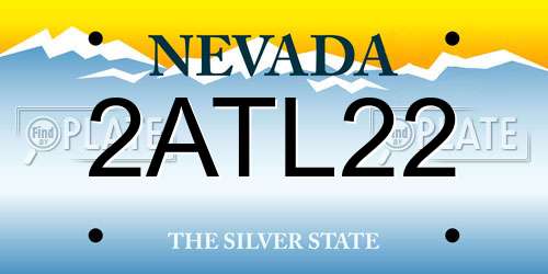 2ATL22 Nevada License Plate