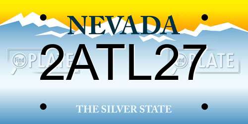 2ATL27 Nevada License Plate