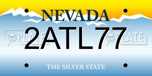 2ATL77 Nevada License Plate