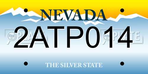 2ATP014 Nevada License Plate