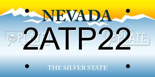 2ATP22 Nevada License Plate