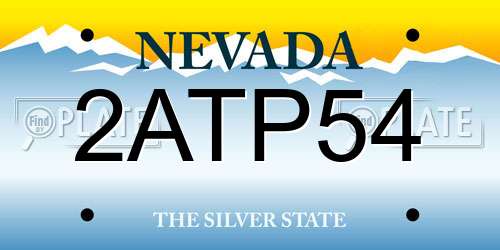 2ATP54 Nevada License Plate