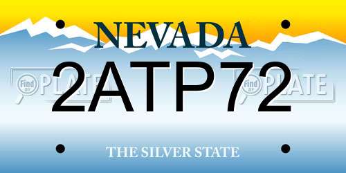 2ATP72 Nevada License Plate