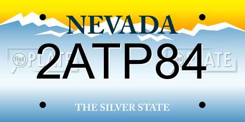 2ATP84 Nevada License Plate