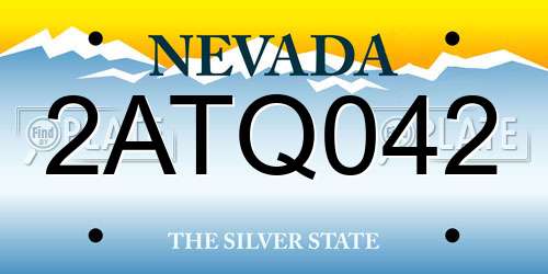2ATQ042 Nevada License Plate