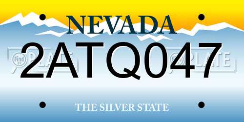 2ATQ047 Nevada License Plate